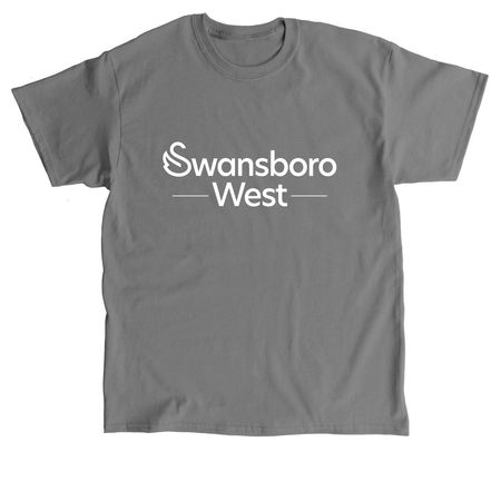 Swansboro West T-Shirts - White Logo on Front, a Charcoal Classic Unisex Tee