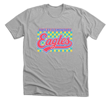 Haslet Colorful Checkers, a Athletic Heather Premium Unisex Tee