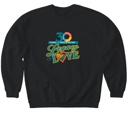 LEGACY OF LOVE ?, a Black Softstyle Crewneck Sweatshirt
