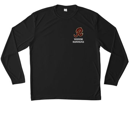 WESTEND REDWOLVES, a Black Unisex Performance Long Sleeve Tee