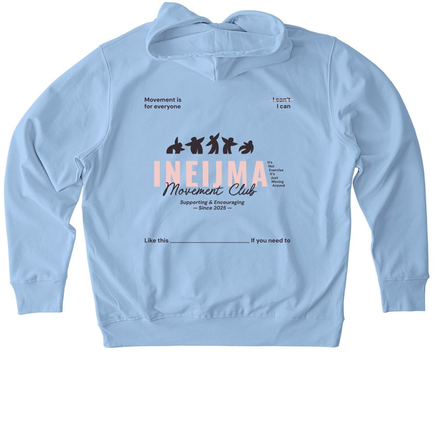 INEIJMA Movement Club, a Blue Soul Stanley/Stella Unisex Cruiser 2.0 Pullover Hoodie (back-view)