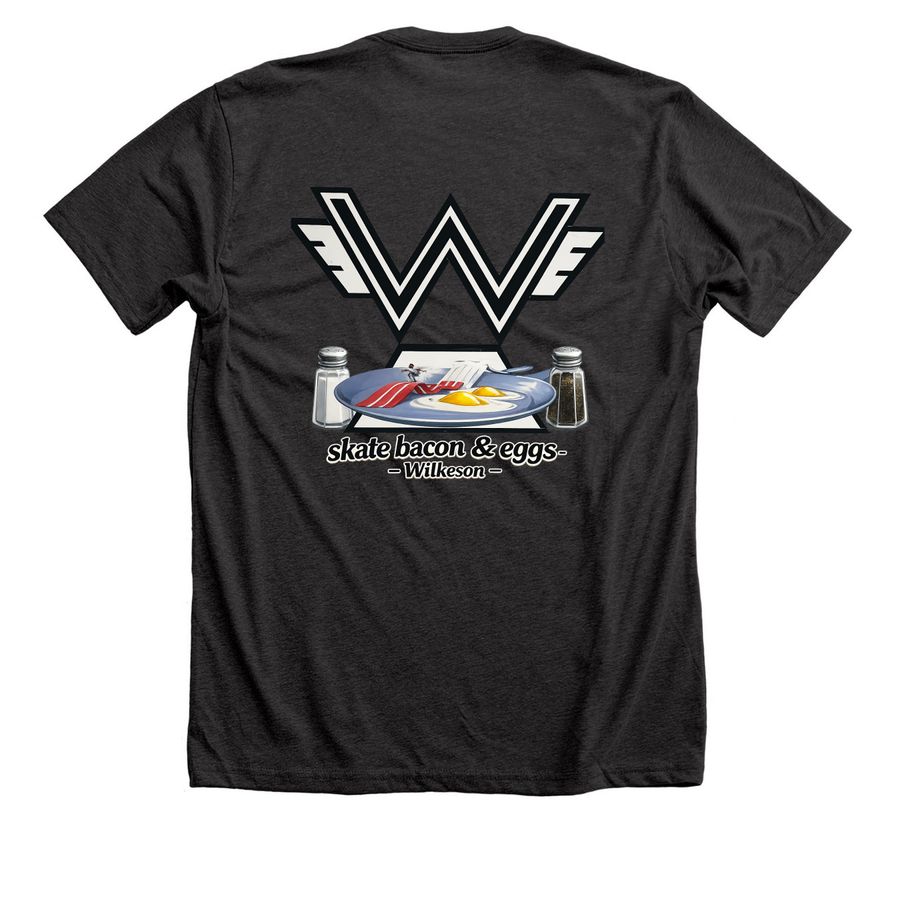 Front Pocket & Back Design Unisex Adult &Youth, a Dark Grey Heather Premium Unisex Tee (back-view)