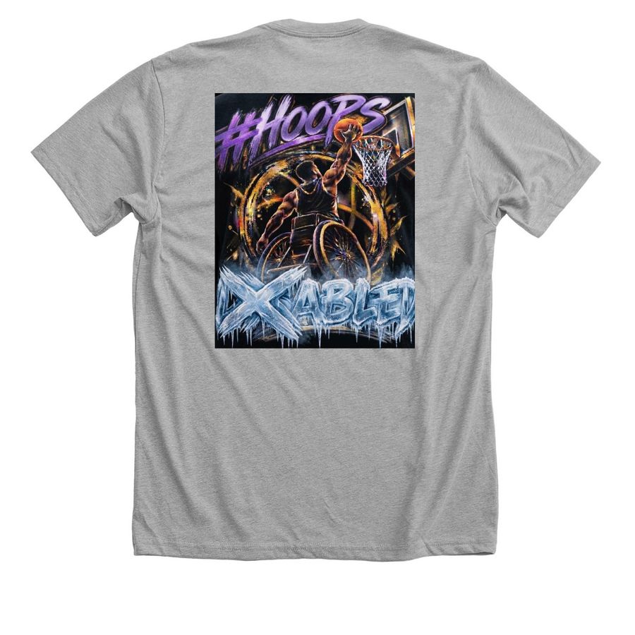 HOOPS SWAG, a Athletic Heather Premium Unisex Tee (back-view)