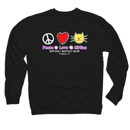 HappyKats Hoodies and Sweatshirts, a Black Midweight Crewneck Sweatshirt