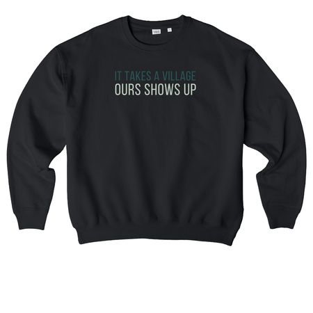 Anniversary Collection | Ours Shows Up, a Black Stanley/Stella Ledger Dry Crewneck Sweatshirt