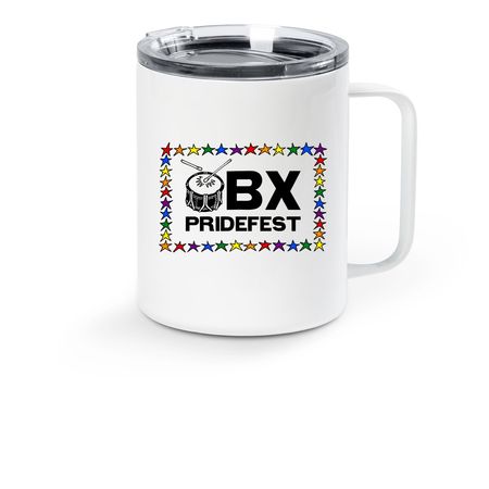 OBX Pridefest 2026, a White Stainless Steel Travel Mug