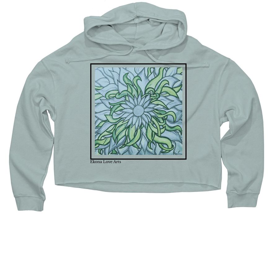 My Flowered Soul Apparel, a Sage Women?s Lightweight Cropped Hoodie