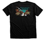M?lama Hawai?i's Seabirds with Large Logo, a Black Heather Premium Unisex Tee (back-view)