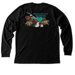 M?lama Hawai?i's Seabirds with Large Logo, a Black Heather Premium Long Sleeve Tee (back-view)