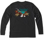 M?lama Hawai?i's Seabirds with Large Logo, a Vintage Black Triblend Long Sleeve Tee (back-view)