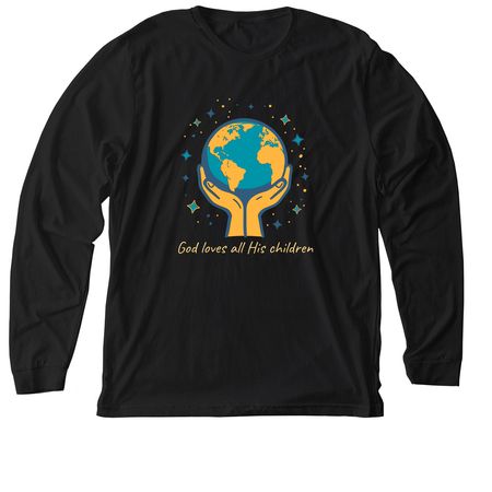 God loves all His Children, a Solid Black Blend Premium Long Sleeve Tee