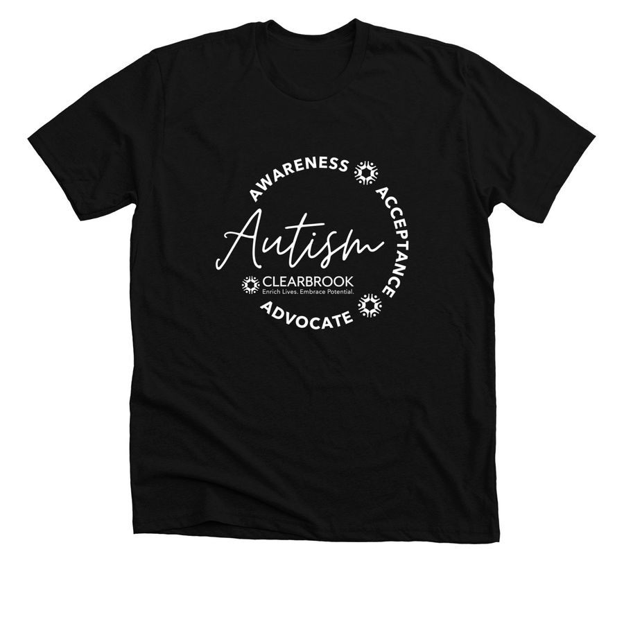 Autism: Awareness. Acceptance. Advocate.&nbsp;, a Solid Black Blend Premium Unisex Tee
