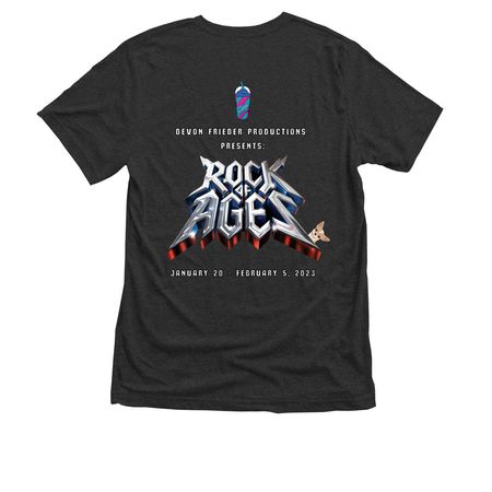 ROCK OF AGES, a Vintage Black Triblend Unisex Tee (back-view)