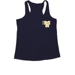 The mind is the body. The body is the mind, a True Navy Women's Performance Tank (back-view)