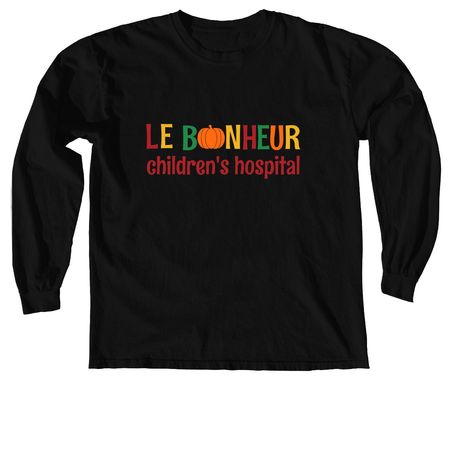 Le Bonheur Pumpkin, a Black Comfort Colors Long Sleeve Tee