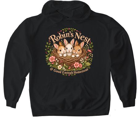 Robin?s nest @ GEH, a Black Gildan Softstyle Pullover Hoodie