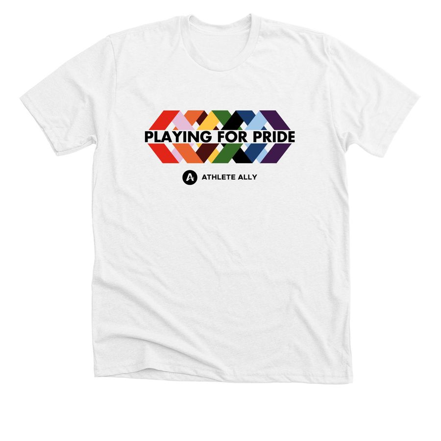 Playing For Pride: Black Logo, a Solid White Blend Premium Unisex Tee