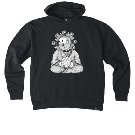 Earth-Holder BuddhaGang Bodhisattva, a Black Reclaimist Pullover Hoodie