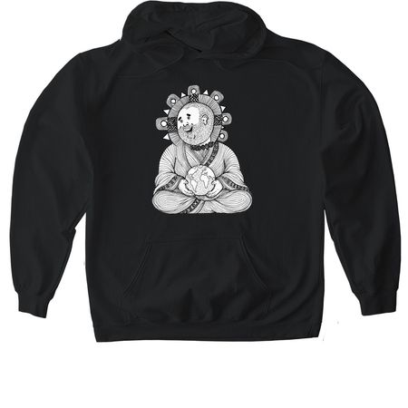 Earth-Holder BuddhaGang Bodhisattva, a Black Gildan Softstyle Pullover Hoodie