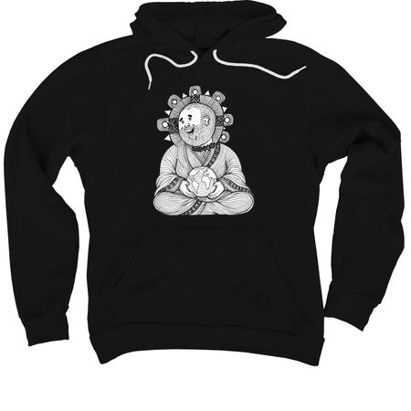 Earth-Holder BuddhaGang Bodhisattva, a Black Premium Pullover Hoodie