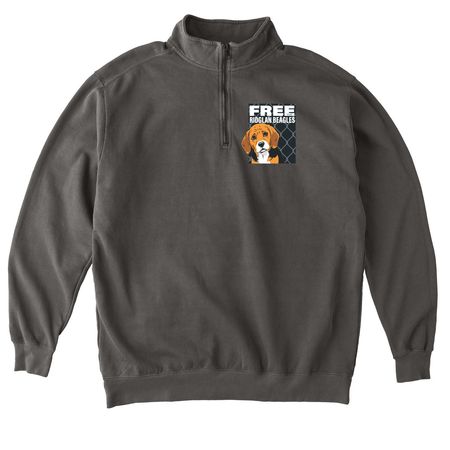 FREE THE RIDGLAN BEAGLES, a Pepper Comfort Colors Quarter Zip Pullover