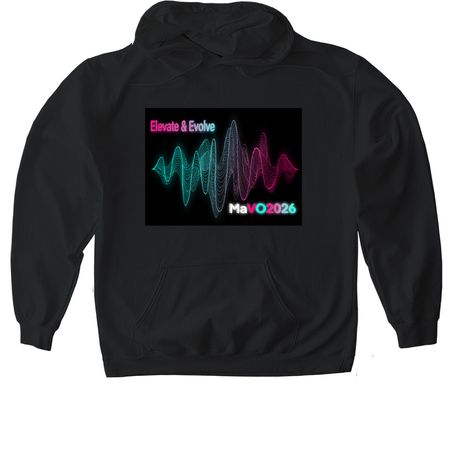 Elevate and Evolve, a Black Gildan Softstyle Pullover Hoodie