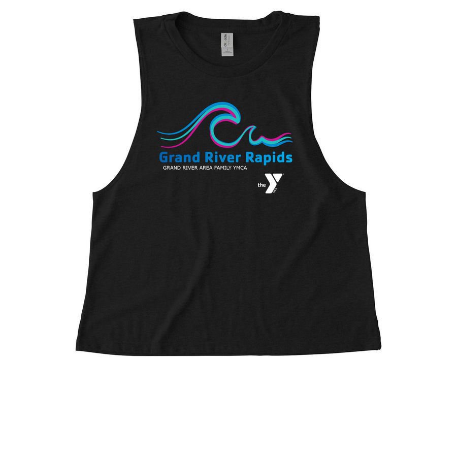 Rapids Tanks, a Deep Black Allmade Eco Triblend Women?s Muscle Tank