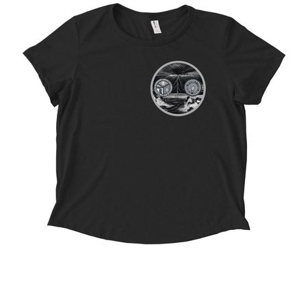 M. SMITH COLOR LOGO, a Deep Black Allmade Eco Triblend Women?s Scoop Neck Tee