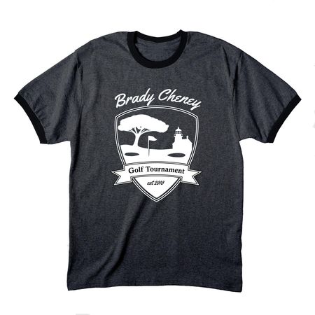 Brady Cheney Charity, a Dark Heather Grey/ Jet Black Cotton Ringer Tee