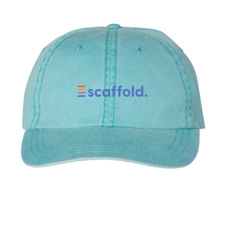 Hats, a Aqua Printed Pigment Dye Baseball Cap
