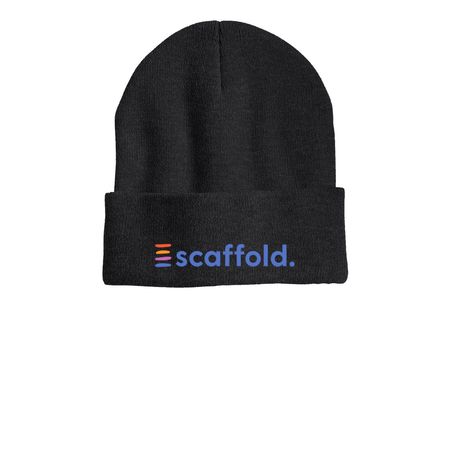 Hats, a Heather Charcoal Printed Cuffed Beanie