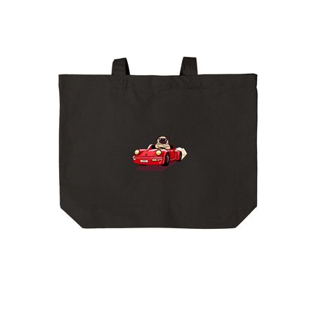 Pugsche Driver Tote Bags, a Deep Black Cotton Canvas Tote Bag