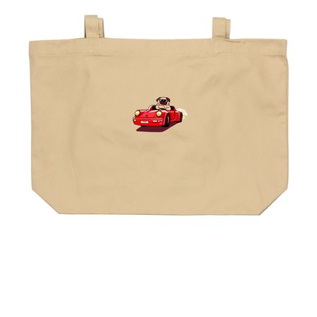 Pugsche Driver Tote Bags, a Oyster Large Organic Cotton Tote Bag