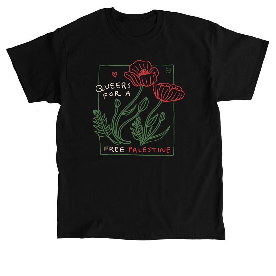 Queers for a Free Palestine, a Black Classic Unisex Tee