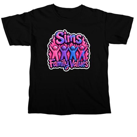 Sims Family Values, a Black Comfort Colors Unisex Tee