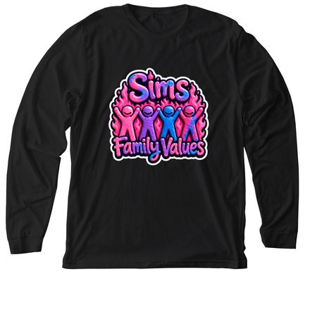 Sims Family Values, a Solid Black Blend Premium Long Sleeve Tee