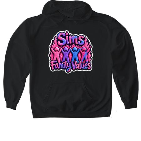 Sims Family Values, a Black Gildan Softstyle Pullover Hoodie