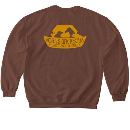Deck the Stalls, a Cocoa Softstyle Crewneck Sweatshirt (back-view)