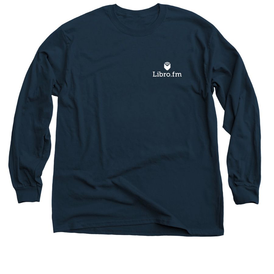 Audiobooks Count as Reading, a Navy Classic Long Sleeve Tee
