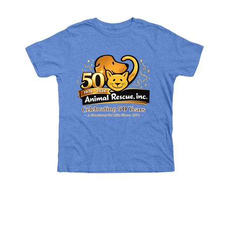 50th Anniversary Apparel Fundraiser, a Heather Columbia Blue Premium Youth Tee