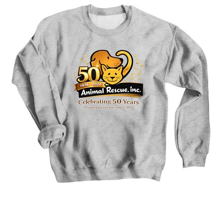 50th Anniversary Apparel Fundraiser, a Sport Grey Crewneck Sweatshirt