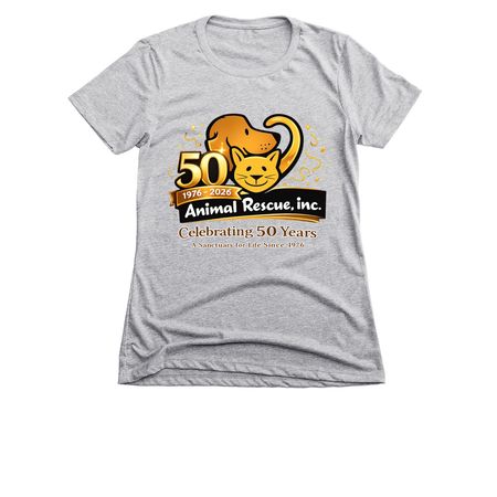 50th Anniversary Apparel Fundraiser, a Dark Heather Grey Women's Slim Fit Tee