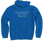 School Shirts, a Royal Blue Pullover Hoodie (back-view)