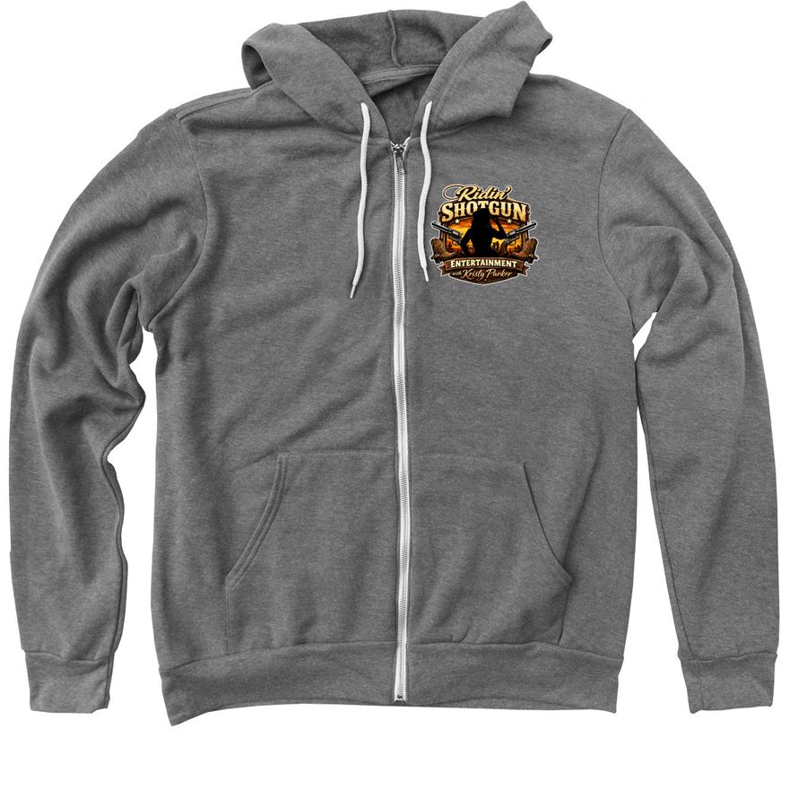 Ridin' Shotgun Classic Series 2, a Deep Heather Zip Up Hoodie