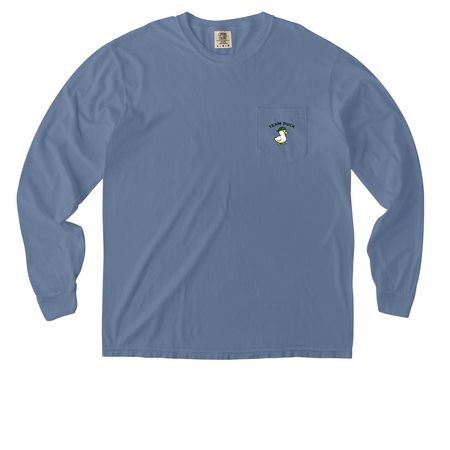 Team Duck Pocket Tees, a Blue Jean Comfort Colors Long Sleeve Pocket Tee
