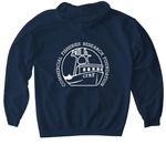 CFRF Wave Merch, a Navy Gildan Softstyle Pullover Hoodie (back-view)