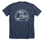 CFRF Wave Merch, a Heather Navy Premium Unisex Tee (back-view)