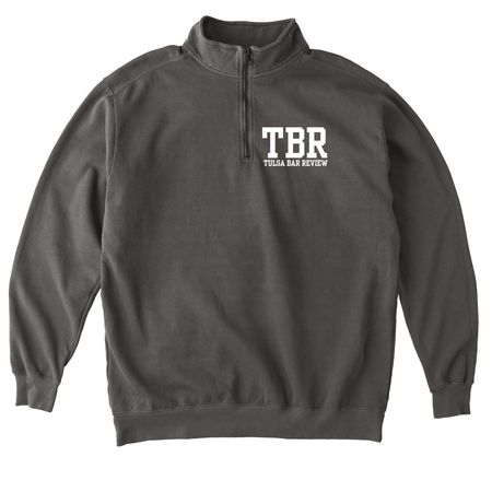 Tulsa Bar Review Merchandise, a Pepper Comfort Colors Quarter Zip Pullover