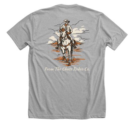 Trail Ride, a Athletic Heather Premium Unisex Tee (back-view)