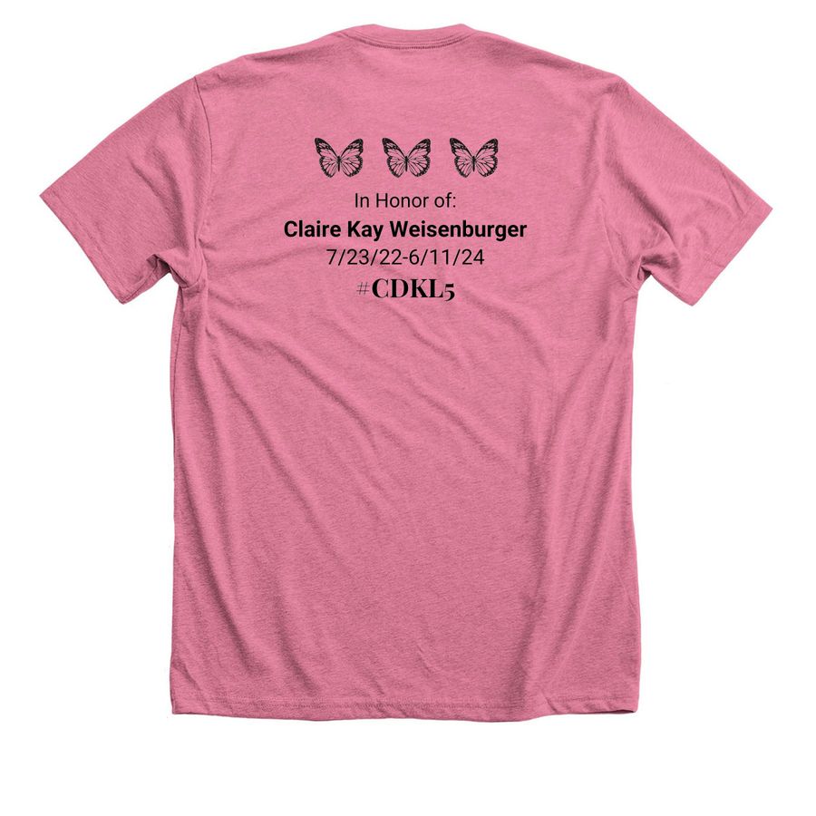 Claire Kay, a Heather Mauve Premium Unisex Tee (back-view)